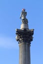 Statue of Nelsons column on trafalgar square Royalty Free Stock Photo