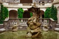 Statue of Neptune, Grotta fountain in Grebovka, Havlicek Gardens, Prague, Czech Republic, Sculpture of mythical god Royalty Free Stock Photo