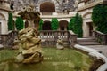 Statue of Neptune, Grotta fountain in Grebovka, Havlicek Gardens, Prague, Czech Republic, Sculpture of mythical god Royalty Free Stock Photo