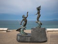 Statue of Neptune and mermaid