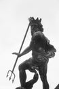 Statue of Neptune in silhouette style Royalty Free Stock Photo