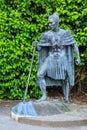 A statue of a New Zealand Maori chief in traditional dress