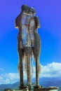 Statue of Nino and Ali at daytime on the sky background. Batumi,Georgia at august of 2018 Royalty Free Stock Photo
