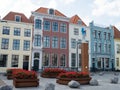 Statue of a non-existent imaginary writer in Vlissingen. Text on facade reads Built In 1771