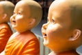 Statue of novices in Wat Lokmolee Lokmolee Temple Chiang Mai Thailand