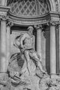 Statue of Oceanus part of the Trevi fountain in Rome, Italy Royalty Free Stock Photo