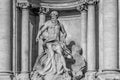 Statue of Oceanus in the center of the Trevi fountain by Nicola Salvi and Giuseppe Pannini in 1762 Rome, Italy Royalty Free Stock Photo