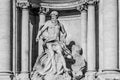 Statue of Oceanus part of the Trevi fountain in Rome, Italy Royalty Free Stock Photo