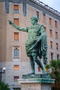 The statue of Octavian Augustus or Statue d`Auguste emperor in Naples Royalty Free Stock Photo