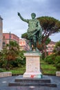 The statue of Octavian Augustus or Statue d`Auguste emperor in Naples Royalty Free Stock Photo