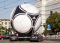 Statue of official Euro 2012 ball Tango 12 Royalty Free Stock Photo