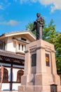 Statue of Oishi Kuranosuke, the leader of 47ronin at Sengakuji Temple in Tokyo, Japan