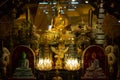 Statue old buddha on shelf in temple at Ayutthaya Thailand Royalty Free Stock Photo