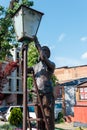 Statue of Old Lamplighter, igniting lights on streets of Tbilisi, Georgia Royalty Free Stock Photo