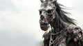 Fantasy Death Horse: A Detailed And Weathered Orc-horse Hybrid
