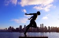 Statue of Olympic runner at Stanley Park, Vancouver Royalty Free Stock Photo