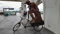 a statue in one corner at yogyakarta international airport