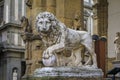 Medici lion outside Palazzo Vecchio on Square of Signoria in Florence, Italy Royalty Free Stock Photo