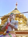 Statue outside Buddhist Temple in Chiang Mai, Thailand Royalty Free Stock Photo