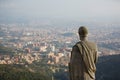 Statue over the city Royalty Free Stock Photo