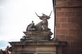 A statue of an ox on the Ochsenportal & x28;Ox portal& x29;, Fleisch Bridg