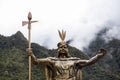 Statue of Pachacuti in Aguas Calientes, Peru