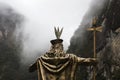 Statue of Pachacuti in Aguas Calientes, Peru