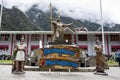 Statue of Pachacuti in Aguas Calientes, Peru Royalty Free Stock Photo