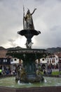 The Statue of Pachacuti on The Cathedral Basilica square. Cusco