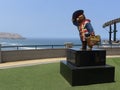 Statue of Paddington Bear in Miraflores, Lima Royalty Free Stock Photo