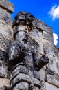 Statue at the Palace of the Masks Codz Poop, Kabah Archaeological Site, Mayan Ruins, Puuc style, Yucatan, Mexico