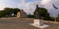 Statue of Papaflessas at the historical old village Maniaki in Messenia, Greece