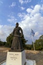 Statue of Papaflessas at the historical old village Maniaki in Messenia, Greece