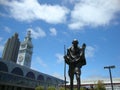 Statue of Peace activitist Ghandi By The Ferry Building Royalty Free Stock Photo