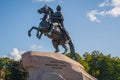 Statue of Peter The Great Bronze Horseman created by the French sculptor Ãâ°tienne Maurice Falconet in 1782 in the Senate Square Royalty Free Stock Photo