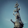 Statue of Peter the Great - vintage effect.