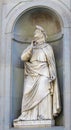 Statue of Petrarch or Petrarca in Uffizi Colonnade, Florence Royalty Free Stock Photo