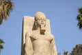 Statue of Pharaoh Ramses II in Memphis, Egypt. monument of the ancient Egyptian pharaoh in outdoor against the background of green Royalty Free Stock Photo