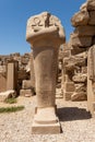 Statue of pharaoh at the temple of Karnak in Luxor, old Egypt Royalty Free Stock Photo