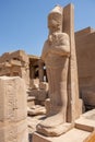 Statue of pharaoh at the temple of Karnak in Luxor, old Egypt Royalty Free Stock Photo