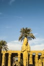 Statue of Pharoah Rameses II in temple at Luxor Egypt