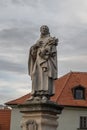 Statue of Philip Benizi de Damiani at Charles Bridge - Prague, Czech Republic Royalty Free Stock Photo
