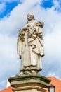 Statue of Philip Benizi de Damiani on Charles Bridge in Prague Royalty Free Stock Photo