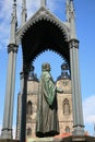 Statue of Philipp Melanchthon collaborator with Martin Luther on the market place in Wittenberg, Germany