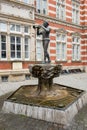 Statue of the Pied Piper of Hamelin in the old town