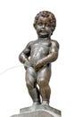 Statue of a pissing boy Manneken Pis in Brussels isolated