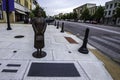 Statue and plaque honoring Rosa Parks in downtown Montgomery