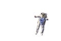 Statue or plastic model astronaut or spaceman isolated on white background with clipping path