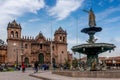 Statue at the Plaza de Armas in Cusco, Peru