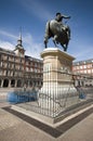 Statue Plaza Mayor Madrid Spain King Philips III Royalty Free Stock Photo